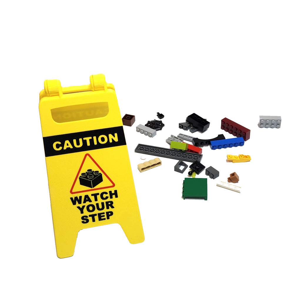 Brick‑Themed Warning Sign – Mini “Wet Floor” Style Decor (Two Sizes)