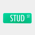 Stud Street Sign | 3D Printed Road Sign Style Decor | Builder Shelf & Desk Display | 7.5" x 3"