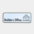 Builder's Office Sign | 3D Printed Desk & Door Sign with Brick House Graphic | Builder Room Decor