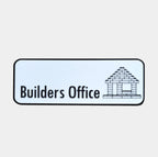 Builder's Office Sign | 3D Printed Desk & Door Sign with Brick House Graphic | Builder Room Decor
