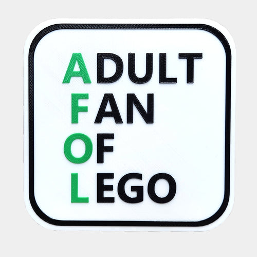 3D Printed AFOL Sign: High-Contrast Modern Wall Decor with Stand