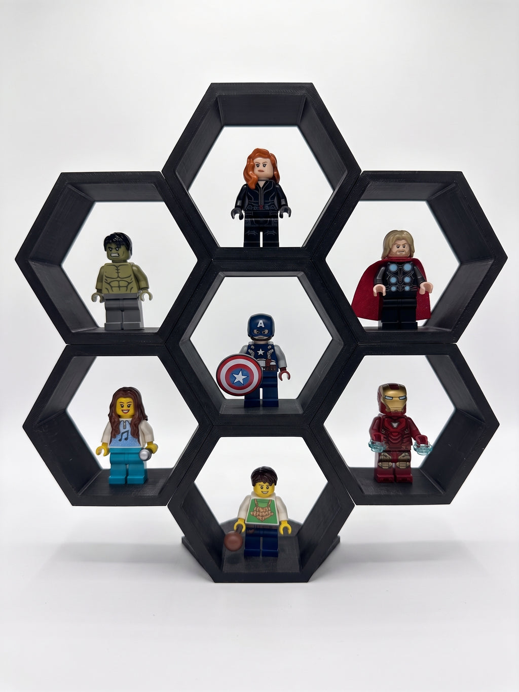 Modular Hexagon Wall Mount & Display Stand for Minifigures