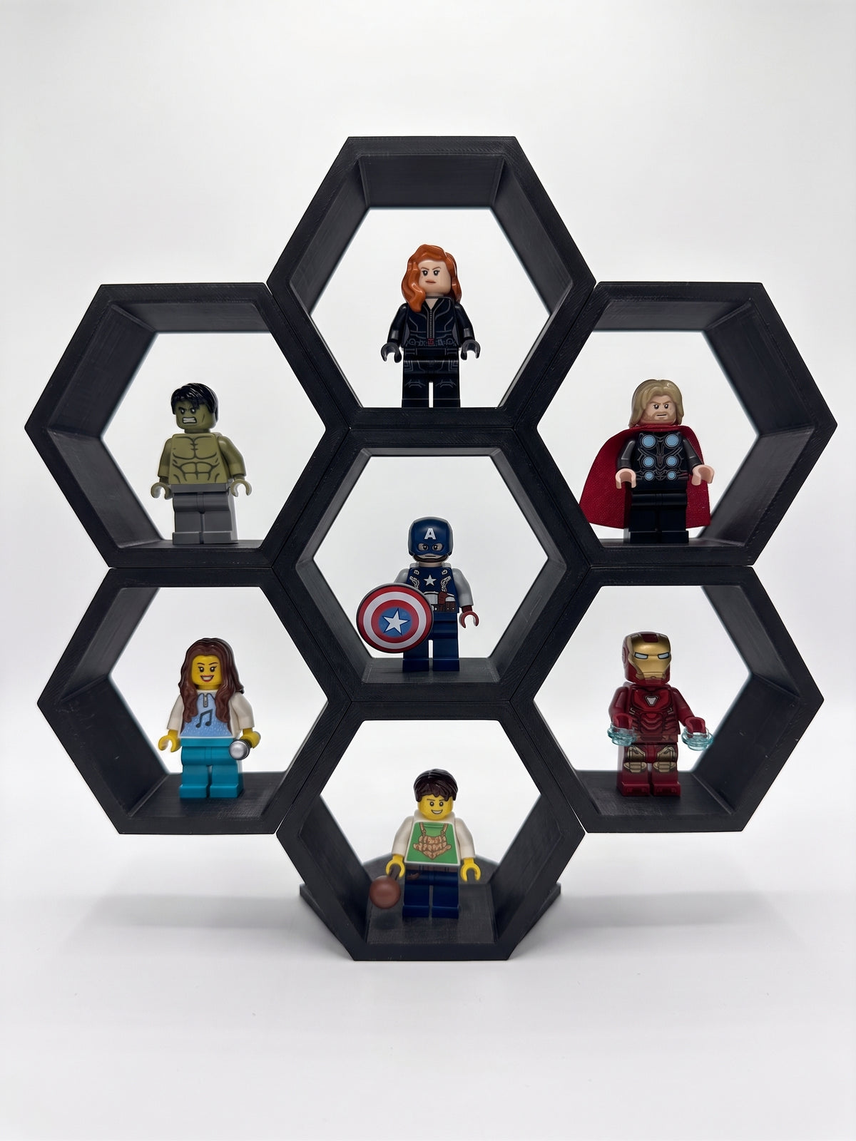 Modular Hexagon Wall Mount & Display Stand for Minifigures