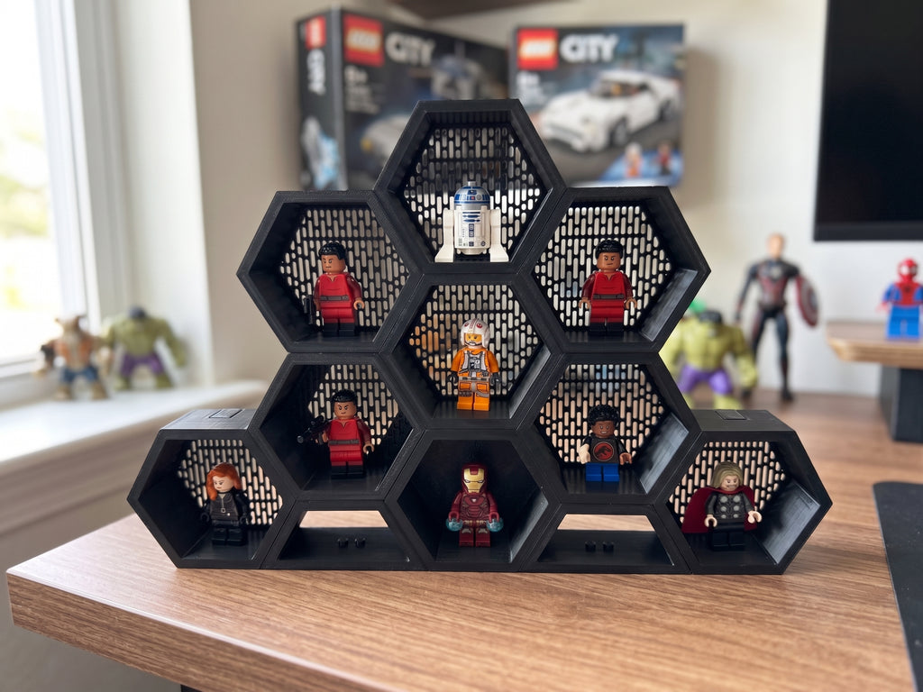 Modular Hexagon Wall Mount & Display Stand for Minifigures