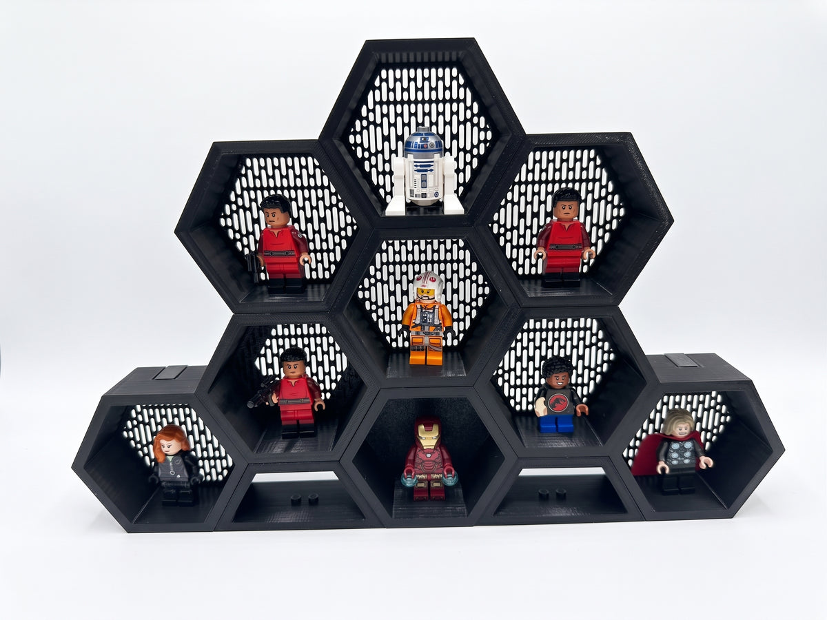 Modular Hexagon Wall Mount & Display Stand for Minifigures