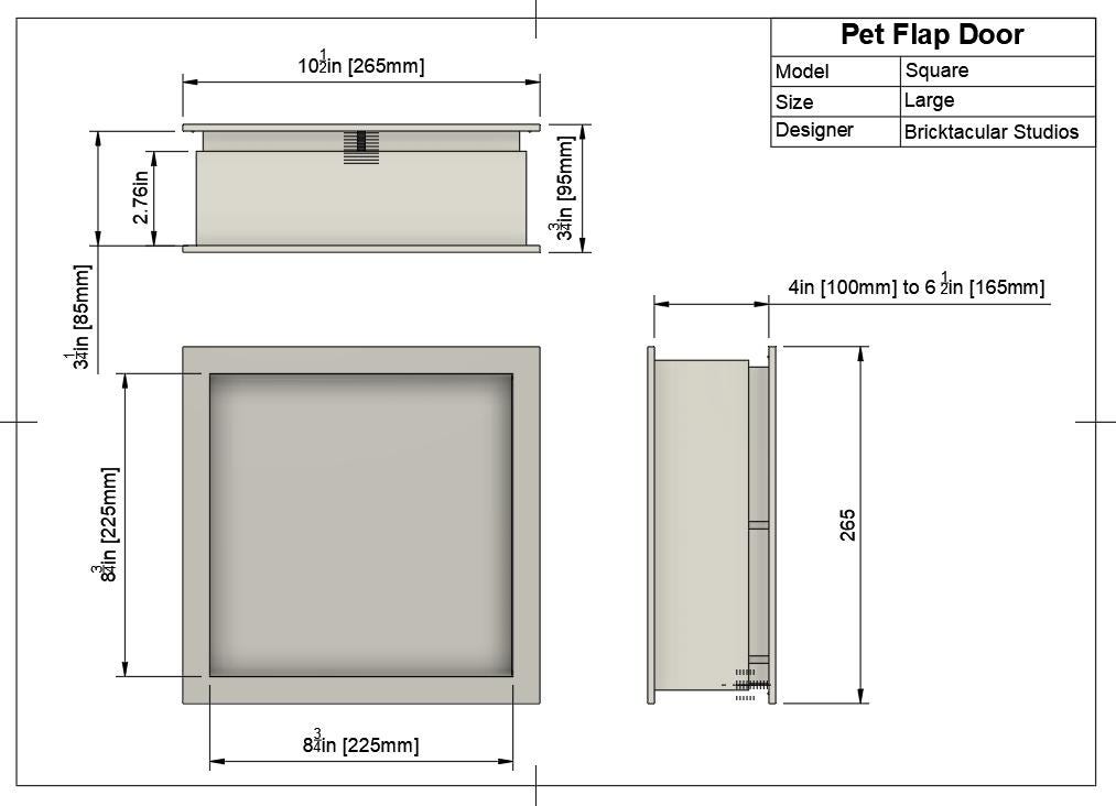 Square Pet Portal for Interior Walls | Modern Minimalist Pet Door
