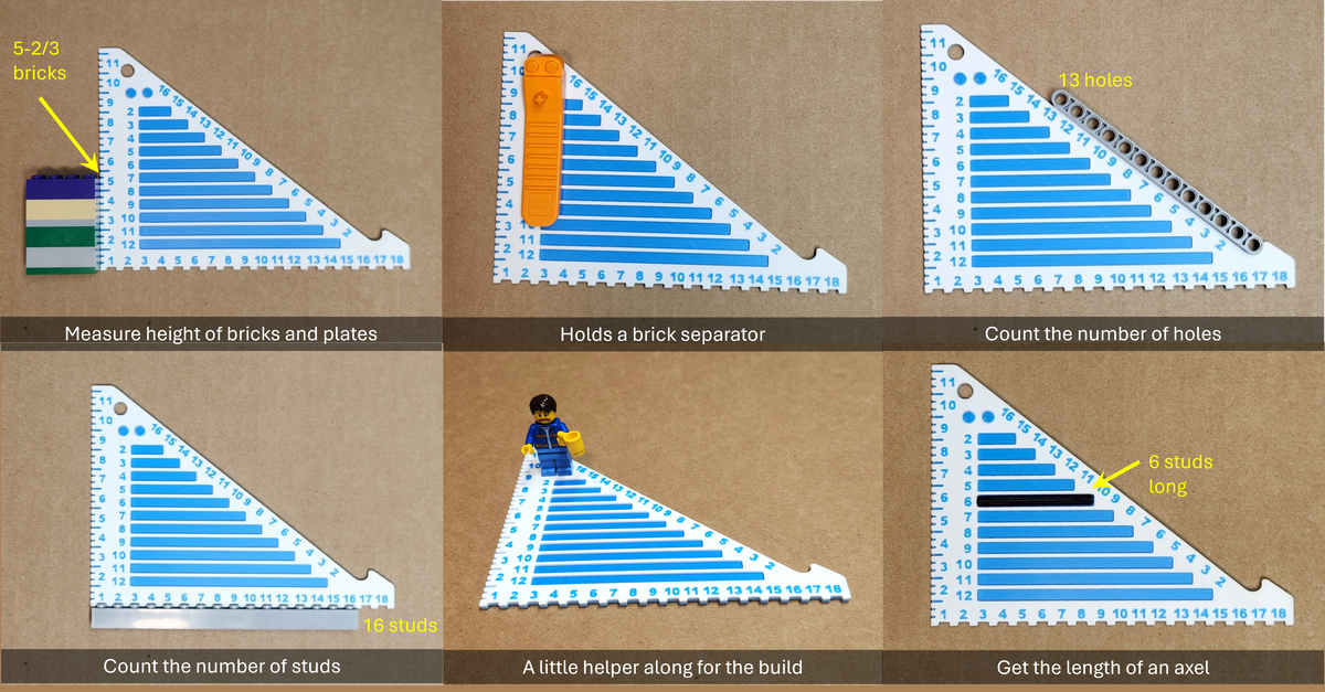 Brick Ruler – Stud, Plate and Brick Measurement Tool for Custom Builds & MOCs