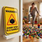 Funny Brick Hazard Wall Sign – “Every Step Is a Gamble” – 3D Printed Decor