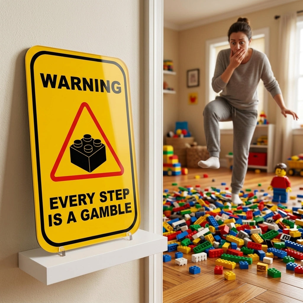 Funny Brick Hazard Wall Sign – “Every Step Is a Gamble” – 3D Printed Decor